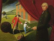 Grant Wood Parson Weem s Fable Norge oil painting reproduction